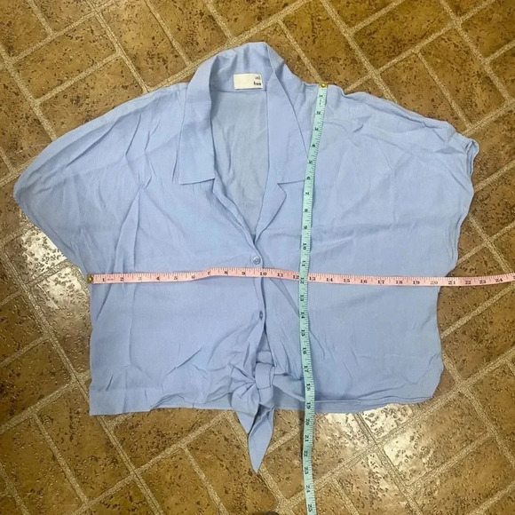 Wilfred Free Blue Crop Front Tie Top - Picture 10 of 10